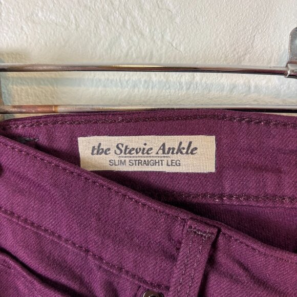 NWT AG Adriano Goldschmied Burgundy The Stevie Ankle Slim Straight Size 27 - Picture 4 of 13